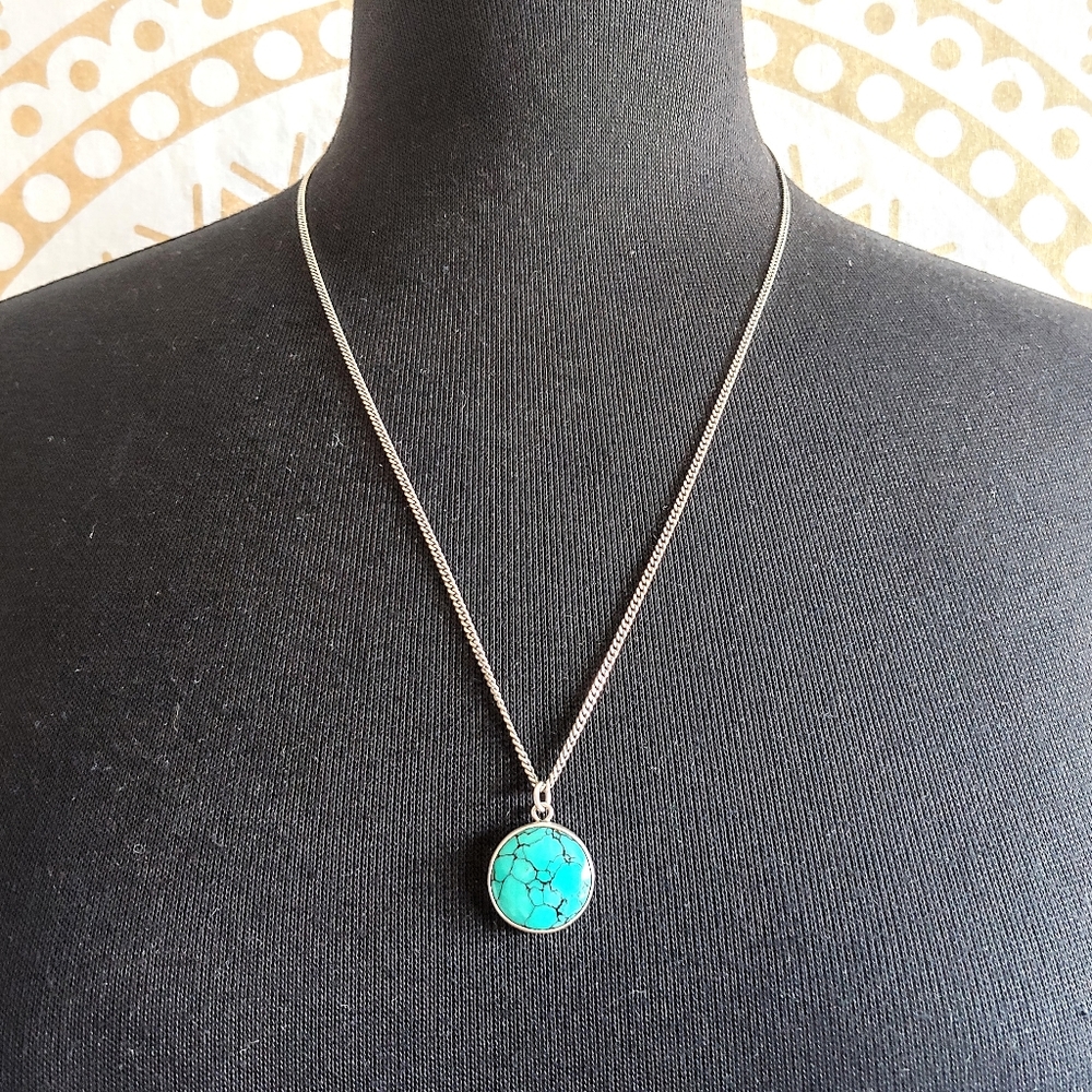 Turquoise and sterling silver Pendent - Does not come with Necklace